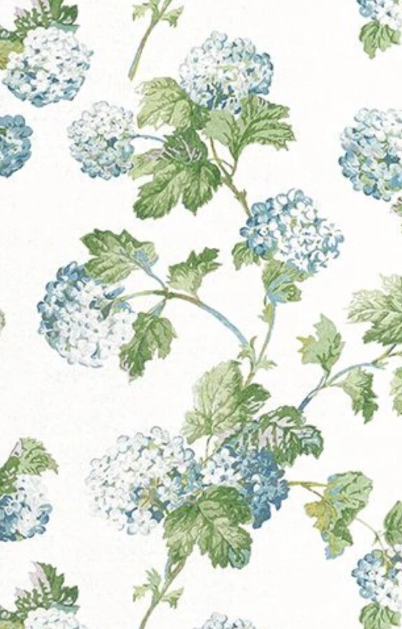 Thibaut/Anna French Curtain Fabric 'SUSSEX HYDRANGEA' 2.2 METRES  BLUE/GREEN - Image 2 of 4