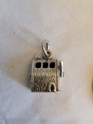 Vintage Sterling Silver Slot Machine Charm 50s