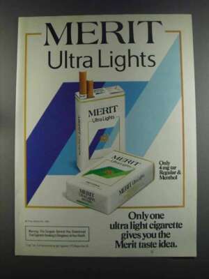1982 Merit Ultra Lights Cigarettes Ad