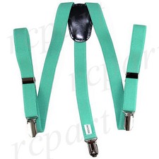 New Kid's Boy's girl's Vesuvio Napoli Suspenders Brace clip on formal Aqua Green
