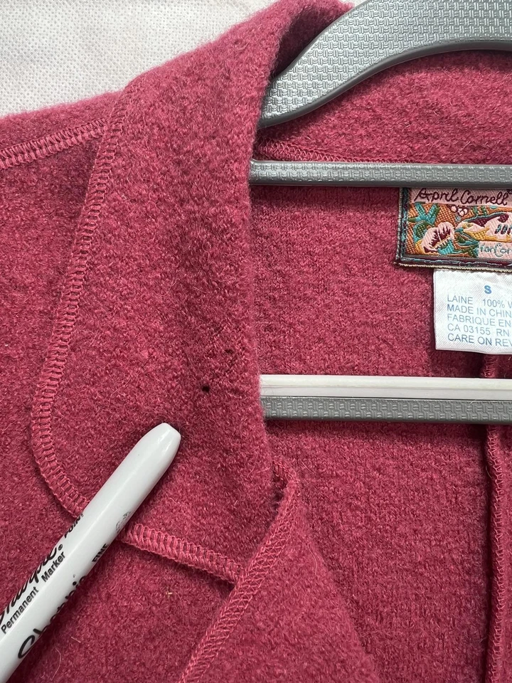 April Cornell Cárdigan Mujer Pequeño Rosa Lana Vintage Suéter Blazer 3 Botones Foto 4 de 4