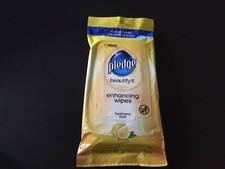 1 Pledge Beautify It Enhancing Wipes W/Lemon Scent 24 Wipes sealed 