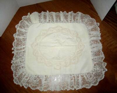 Vintage Brown Sugar Designs cream color pillow case shame cover lace trim