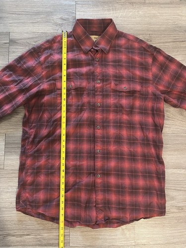 100% Cotton King Ranch Men XL Red Flannel Chest Pockets Long Sleeve Shirt - Picture 9 of 10