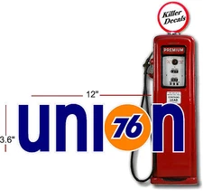12"  UNION 76 GASOLINE DECAL OIL CAN / GAS PUMP / LUBSTER