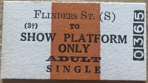 Victorian Railways Ticket - Show Platform