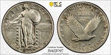 1830 STANDING LIBERTY QUARTER PCGS XF DET. (CLEANED)