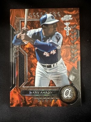   HANK AARON 2024 Topps Cosmic Chrome x Cactus Orange Refractor SSP /25!!!  