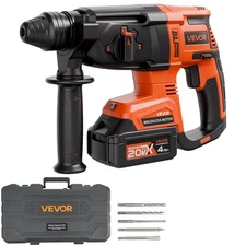 VEVOR 20V SDS-Plus Brushless Cordless Rotary Hammer Drill Kit 1200RPM 4 Function