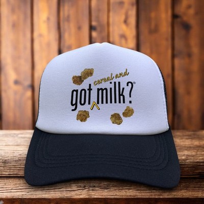 Got Milk Mens Trucker Hat Black RARE Cereal Logo 90s Advertisement Commercial