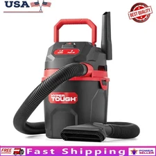 Wet/Dry Vacuum 1.5 Gallon 2 Peak HP Poly Lightweight Compact Portable Wall Mount