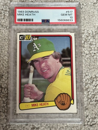 PSA 10 BASEBALL CARD 1983 DONRUSS MIKE HEATH OAKLAND A’S