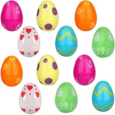 Easter Eggs Small Printed Plastic 6 Assorted Colors 12 Pack Patterned Easter...