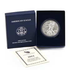 2012 American Eagle Silver Dollar w/ Box & COA *JE