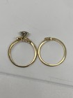 14k yellow gold  1/2 carat princess diamond ring set  - leaf design — photo 6