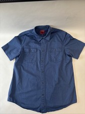 Big Mac JC Penney Work Wear Shirt Men  s Large Dark Blue Button Up with Pockets