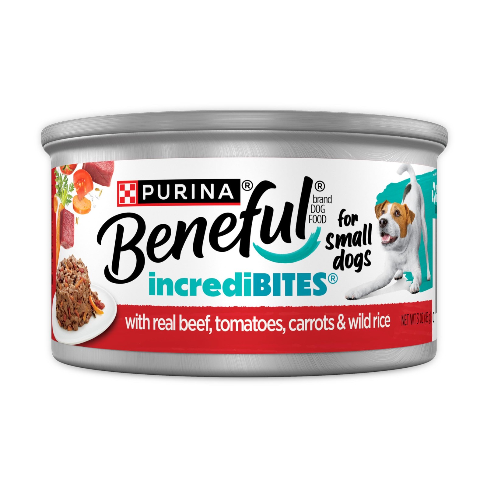 Purina Beneful IncrediBites Wet Dog Food, Real Beef in Gravy - (12) 3 oz Cans