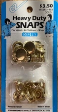 New Vintage 70’s E&Z Heavy Duty Solid Brass Snap Fastener Refill #752 8 Sets NOS