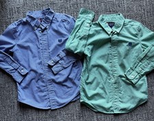 Chaps Boys Button Down Collar Long Sleeve Dress Shirt Multicolor Checked Size 6