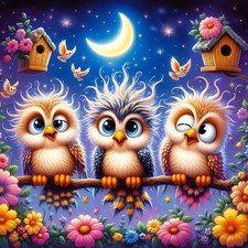 DPHERO Cartoon Owl Diamond Painting Kits for Beginners 12x12 inches, YZ703