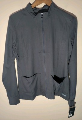 Medcouture Insight Full Zip 2 Pocket Scrub Jacket S Gray Moisture Wicking Soft