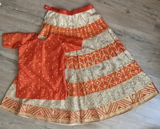 Lehenga Set - Orange And Gold Color - Custom Pakistani Stitching