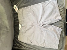 Volcom Boys Regular Relaxed Chino Shorts Gray Size 25 Cotton Twill