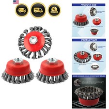 3 Pack Wire Wheel Brush for Angle Grinder, 4 Inch Wire Wheels for 4 1/2 Angle...