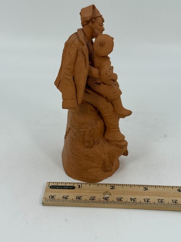VTG Grasso Catania Italian Terracotta Figurine Clay Italy Older Man with Pipe - Picture 13 of 13
