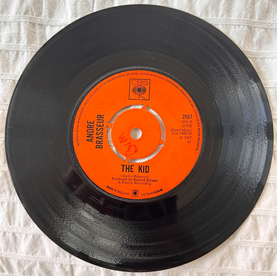 photo of Andre Brasseur The Kid Uk Cbs 7 Vinyl  Mod Dancer Vg