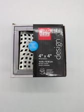Oatey Designline 4" x 4" Stainless Steel Square Shower Drain Cover Wave Pattern