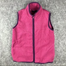 Mini Boden Girls Fleece Vest Vintage Pink Zip Up Size 7/8 Youth