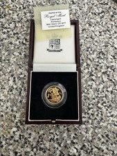 Gold Proof Sovereign Coin 1991 with Case and COA In Capsule