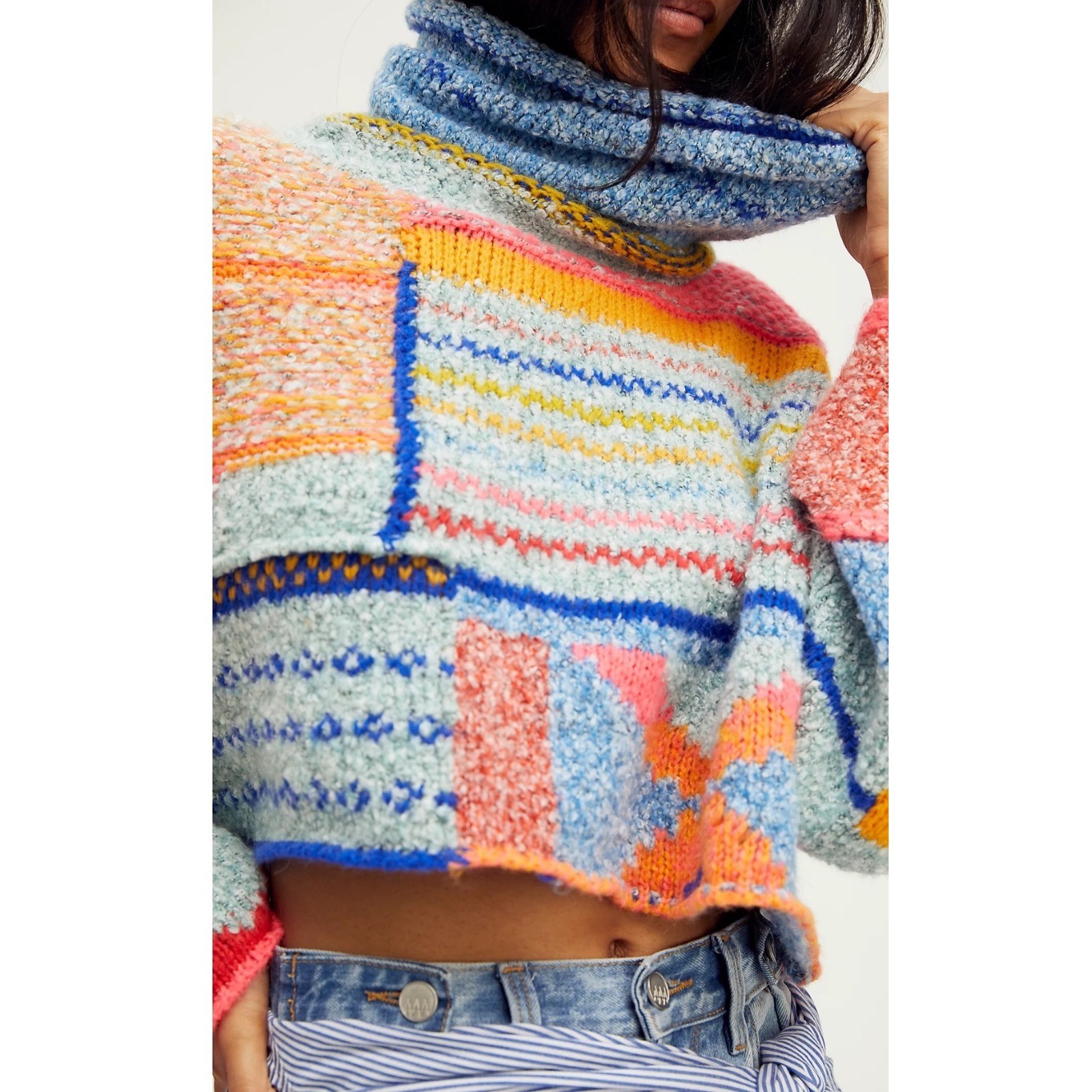 Sincerely Jules Patchwork Bring It Multicolor Cow… - image 1