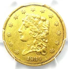 1834 Classic Gold Quarter Eagle $2.50 Coin - Certified PCGS AU Details - Rare!