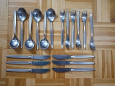 WMF Stockholm 6 Personen Tafelbesteck Menümesser Menügabel Menülöffel Cromargan