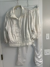 Vintage Adidas 1970-1980s Women s White/Ivory Tracksuit Size M, RARE SET