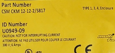 Turck CSM CKM 12-12-2/S817 U0949-09 Yellow Cable Assembly Connector