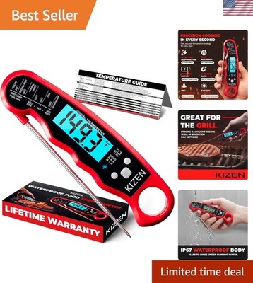 Instant Read Meat Thermometer 572°F 3s Response Backlit  Waterproof Magnetic