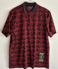 Vtg Coca Cola 1996 Olympics Coke Print Polo Shirt High Five USA Red Black-XL