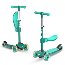 Kids Kick Scooter LED Lighted Wheels Adjustable Height up to 100 Lbs Gotrax