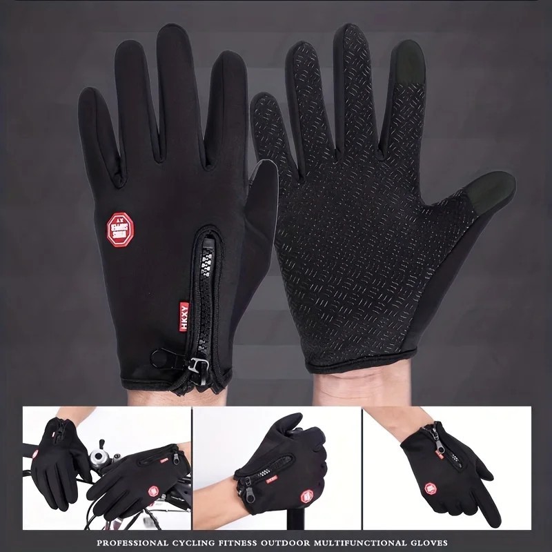 Guanti Invernali Termici Antivento Impermeabili Touch Screen Guanti Caldi Uomo Donna foto 4