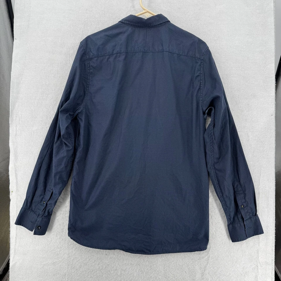 Camisa Ted Baker Para Hombre Grande Azul Con Botones Manga Larga Calce Moderno Preppy 4 Foto 3 de 4