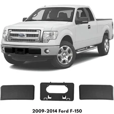 Front Bumper License Plate Bracket & Guards Pads Cap For 2009-2014 Ford F-150