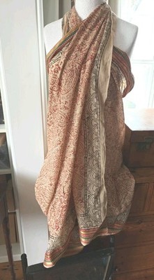 Oversize-Schal aus indischer Baumwolle mit Block und Bagru-Druck, Sarong