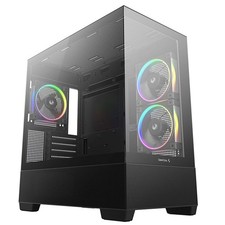 DeepCool CG380 3F Micro-ATX Gaming Case Black Panoramic Glass Side Panel