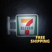 Mini Convenience Store Fridge Magnet Night Light Glowing Sign Decor