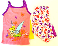 Disney Store Tinker Bell Pajama Set PJS 100 Cotton Cami  Lg Pants Size 4 NWT