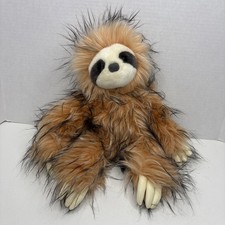 Aurora Sloth Black Peach Cream Fuzzy Long Hair Soft Plush Luxe Boutique Skyler