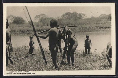 Indios del Chaco, despues de la Pesca, Ansichtskarte 
